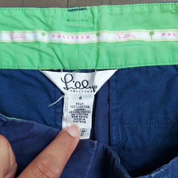 Lilly Pulitzer Cropped Blue Pants Sz 4 - Picture 5 of 8